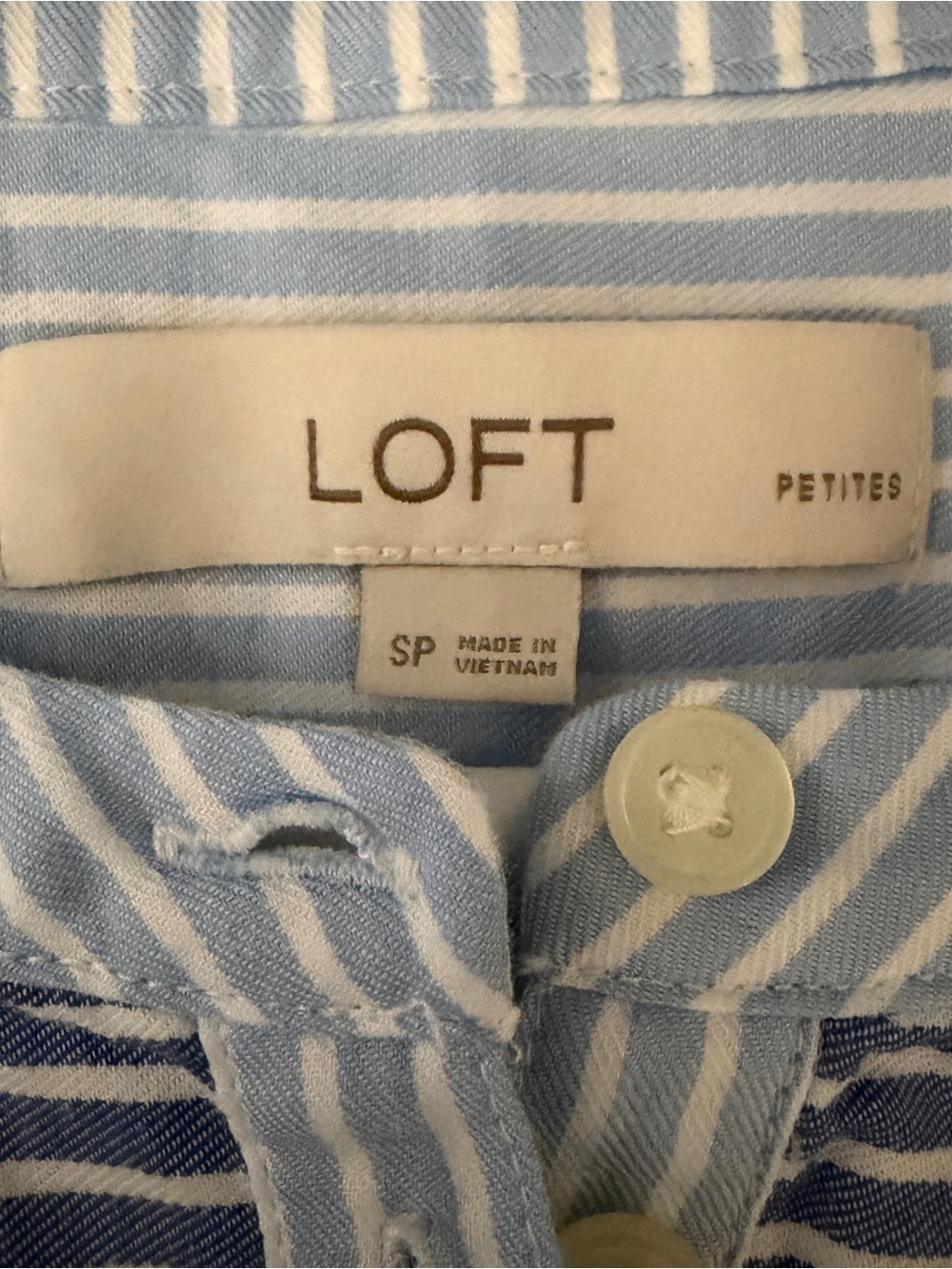 LOFT Blue and White Striped Sleeveless Shift Dress - Picture 4 of 4